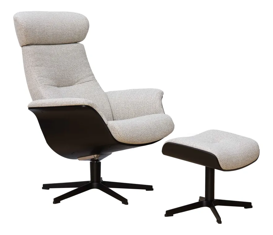 Eijerkamp Collectie Time-Out Beige Relaxfauteuil + Hocker