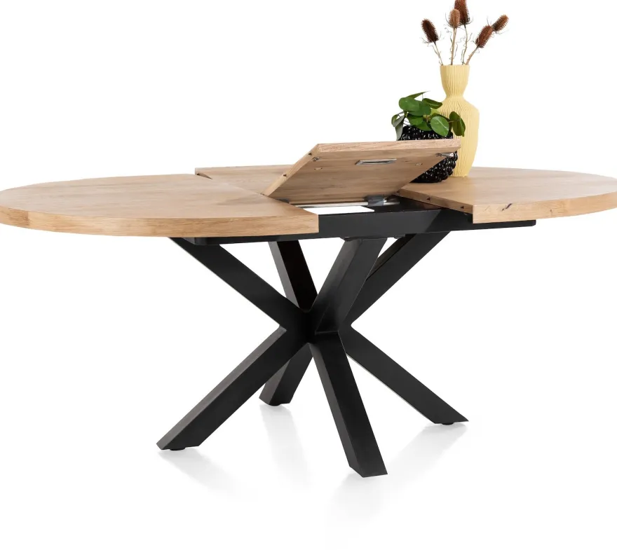 Henders en Hazel Metalox Rond Uitschuiftafel