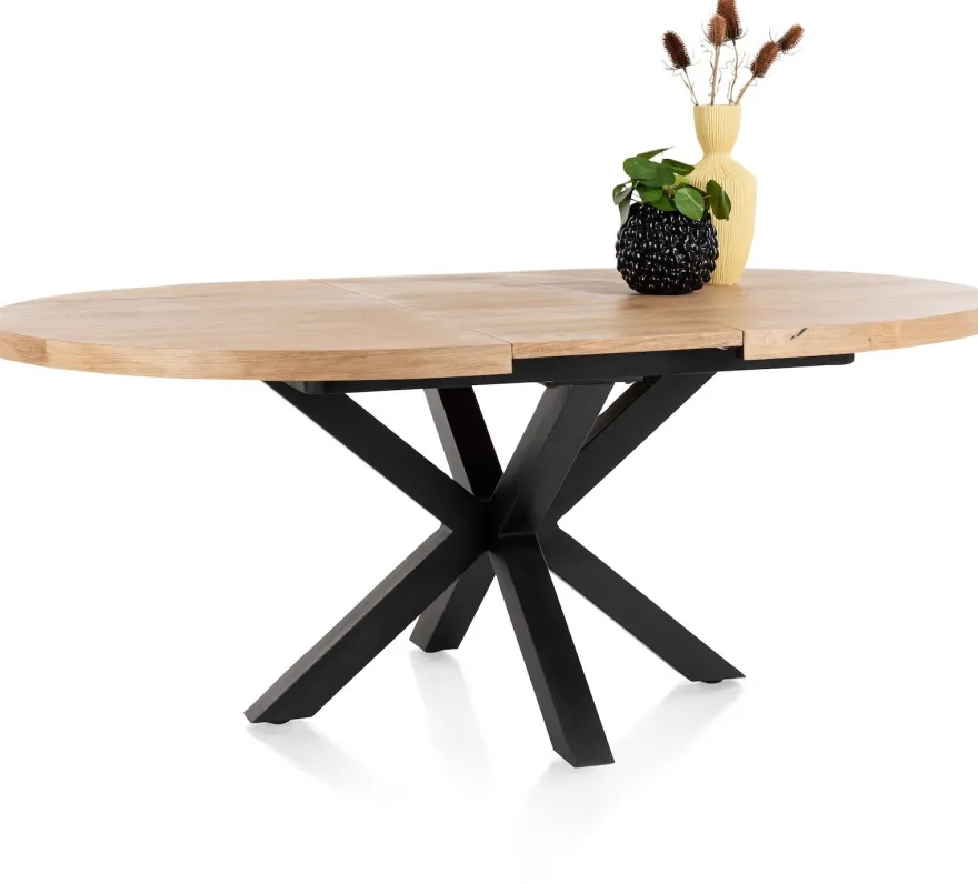 Henders en Hazel Metalox Rond Uitschuiftafel