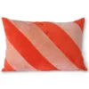 HKLIVING Striped Velvet Koraal Sierkussen