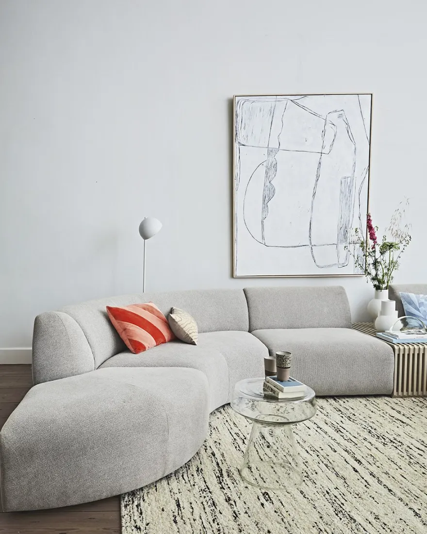HKLIVING Striped Velvet Koraal Sierkussen