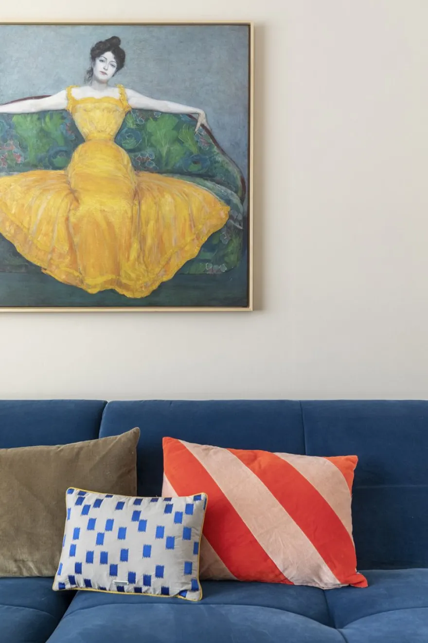 HKLIVING Striped Velvet Koraal Sierkussen