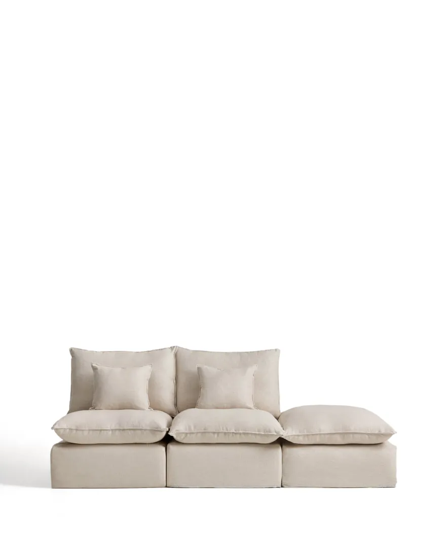 Kave Home Anarela 2-Zitsbank + Hocker