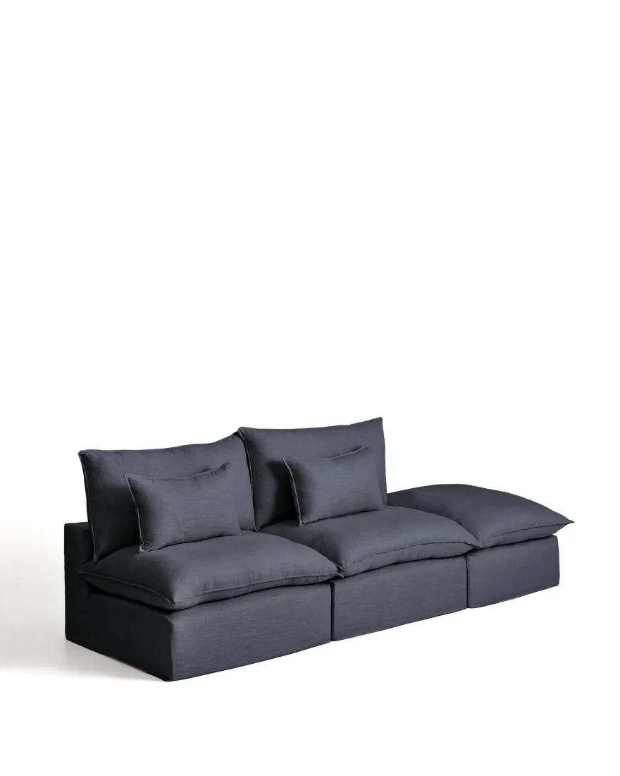 Kave Home Anarela 3-Zitsbank + Hocker