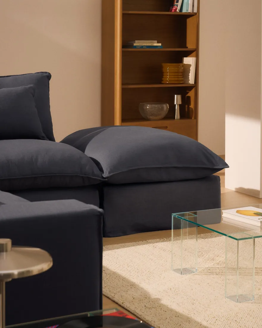 Kave Home Anarela 3-Zitsbank + Hocker