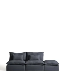 Kave Home Anarela 3-Zitsbank + Hocker