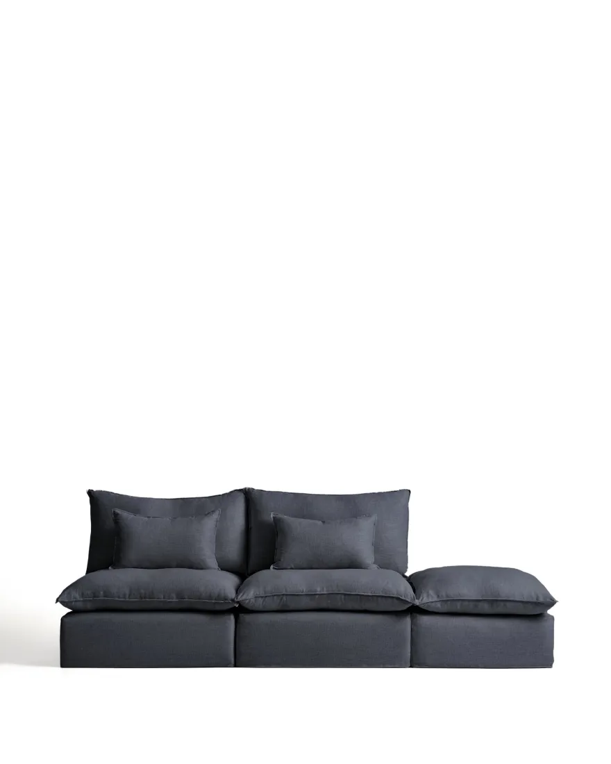 Kave Home Anarela 3-Zitsbank + Hocker