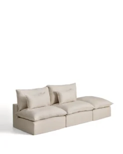 Kave Home Anarela 3-Zitsbank + Hocker