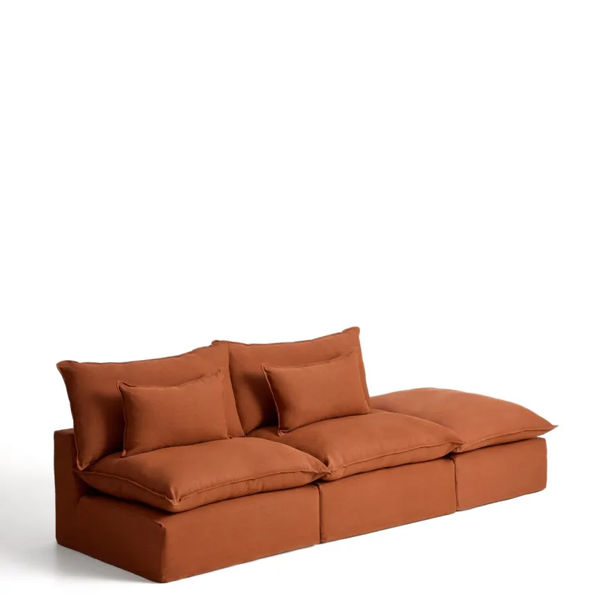 Kave Home Anarela 3-Zitsbank + Hocker