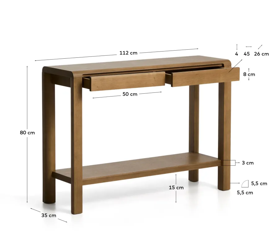 Kave Home Arelida Wandtafel