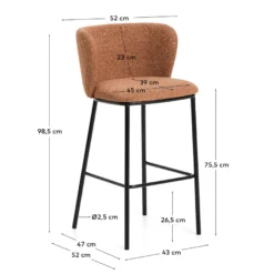 Kave Home Ciselia Hoog Barstoel