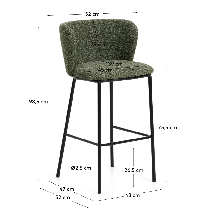 Kave Home Ciselia Hoog Barstoel