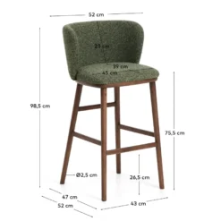 Kave Home Ciselia Hoog Barstoel