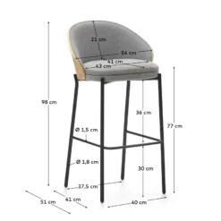 Kave Home Eamy Hoog Barstoel