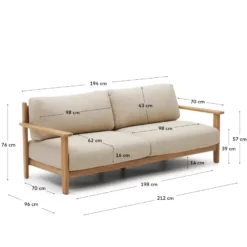 Kave Home Tirant Outdoor 3-Zitsbank