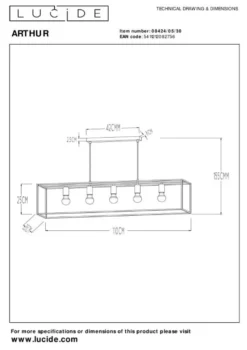 Lucide Arthur Hanglamp