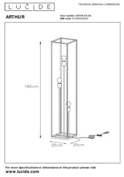 Lucide Arthur Vloerlamp