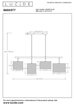 Lucide Baskett Hanglamp