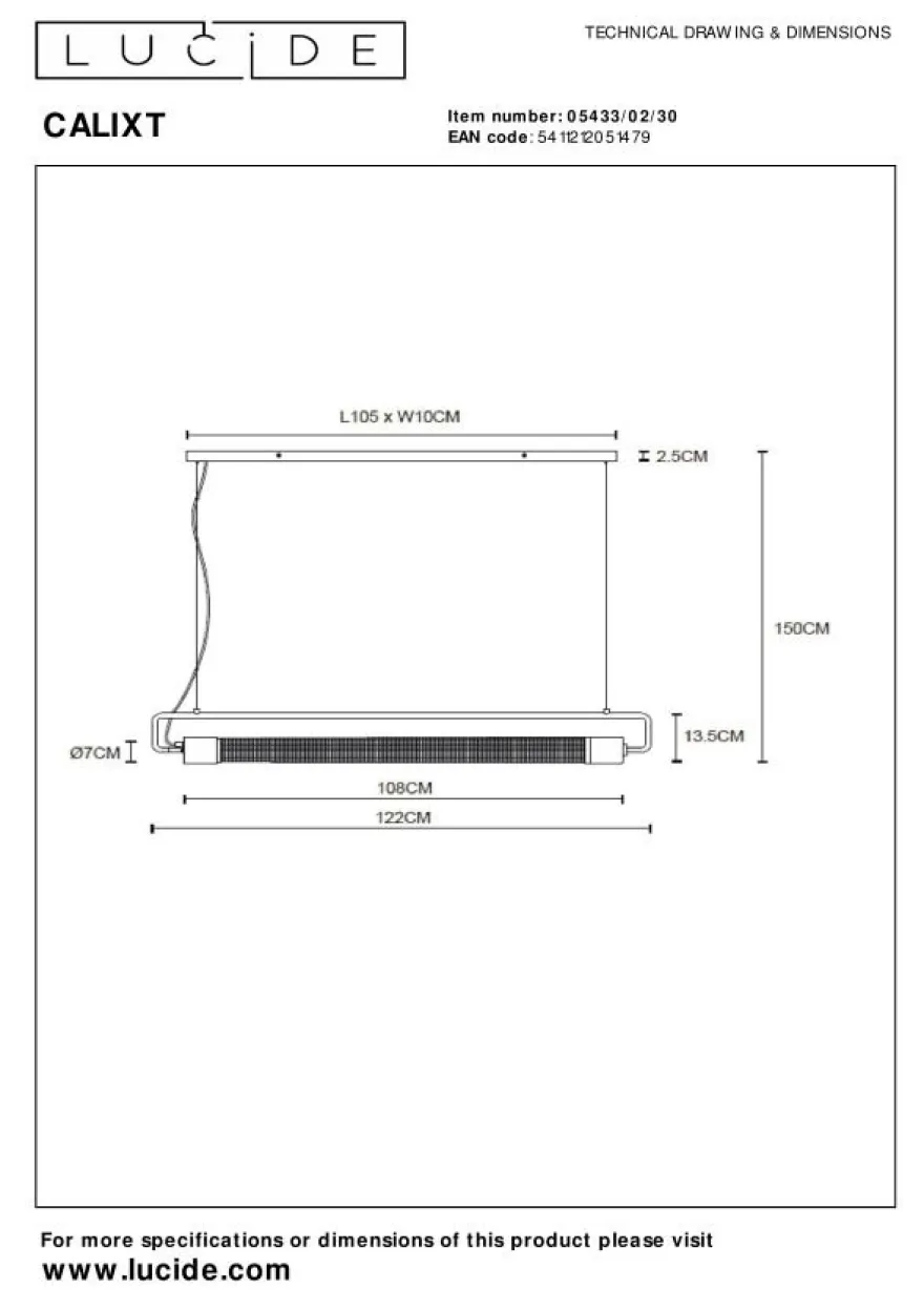 Lucide Calixt Hanglamp