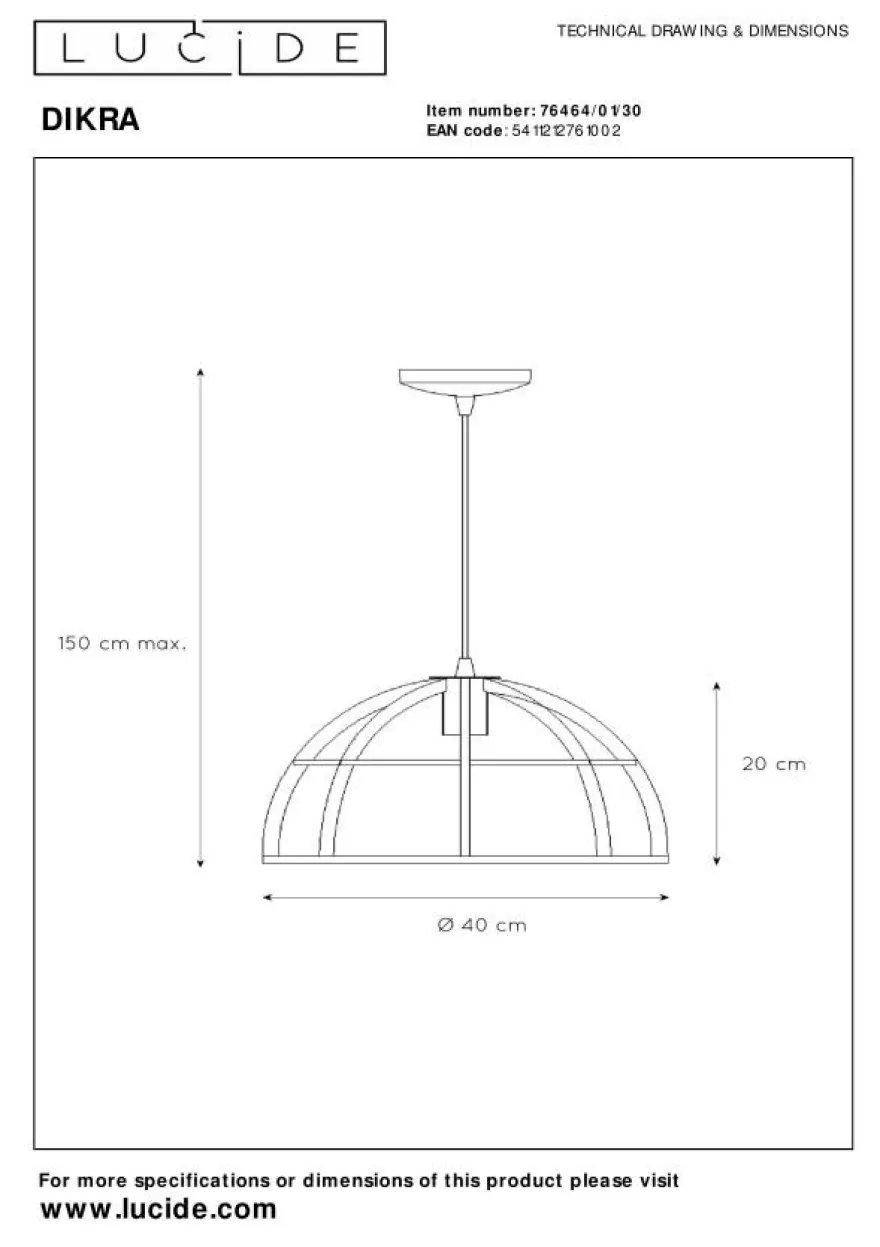 Lucide Dikra Hanglamp