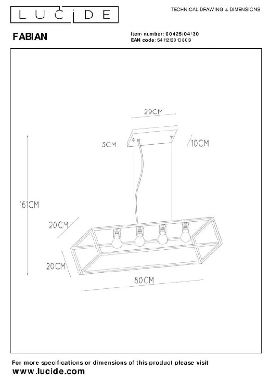 Lucide Fabian Hanglamp