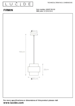 Lucide Firmin Hanglamp