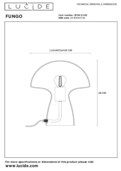 Lucide Fungo Tafellamp