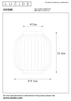 Lucide Gosse Plafondlamp