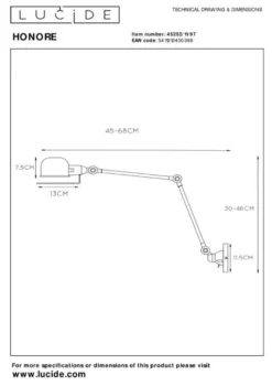Lucide Honore Wandlamp