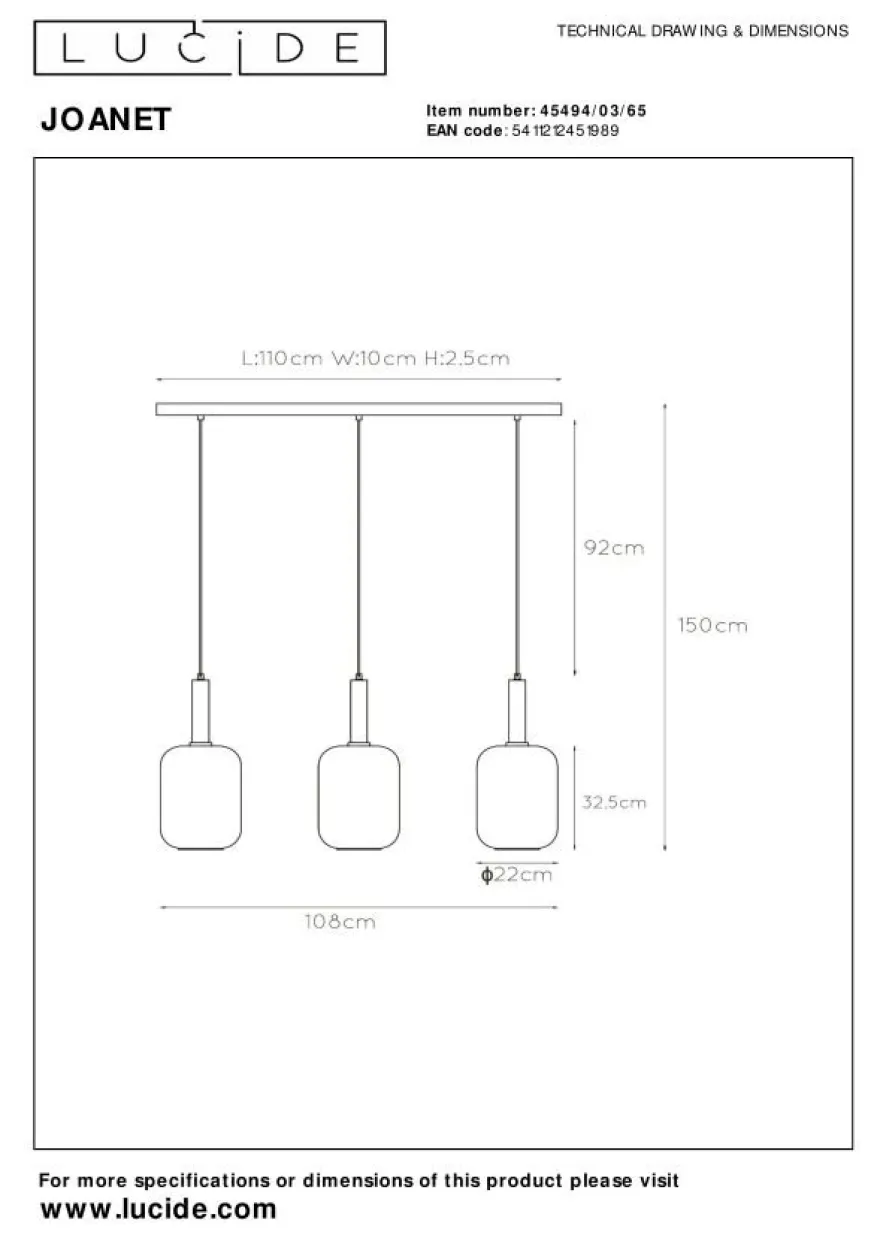 Lucide Joanet Hanglamp