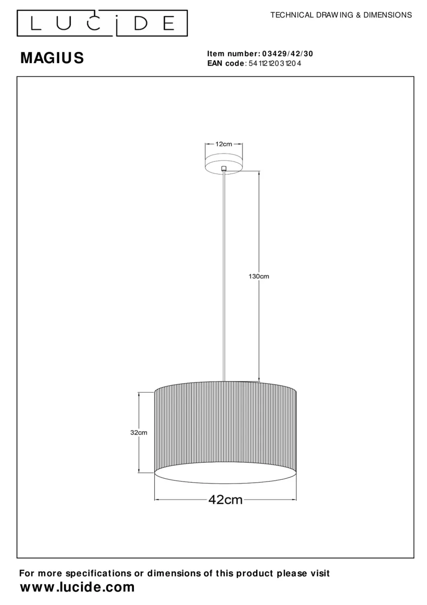 Lucide Magius Hanglamp