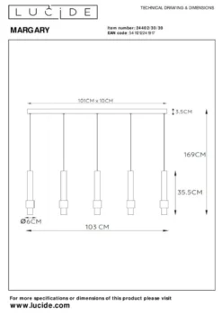 Lucide Margary Zwart Hanglamp