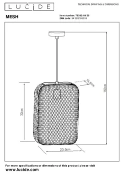 Lucide Mesh Hanglamp