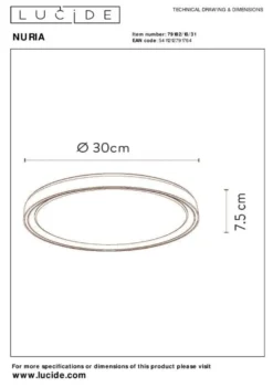 Lucide Nuria Plafondlamp