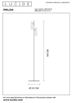 Lucide Philon Vloerlamp