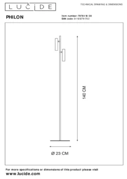 Lucide Philon Vloerlamp