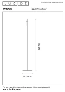 Lucide Philon Vloerlamp