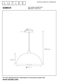 Lucide Siemon Hanglamp