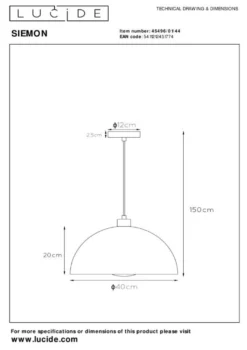 Lucide Siemon Hanglamp