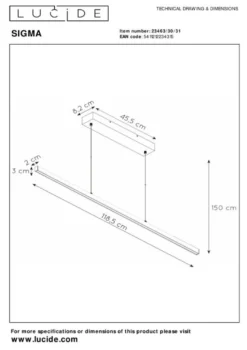 Lucide Sigma Wit Hanglamp