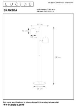 Lucide Skanska Vloerlamp