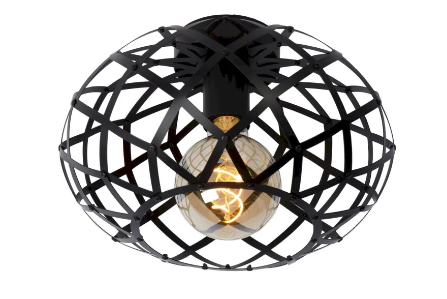 Lucide Wolfram Zwart Plafondlamp