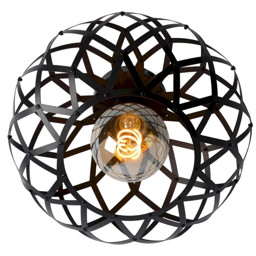 Lucide Wolfram Zwart Plafondlamp