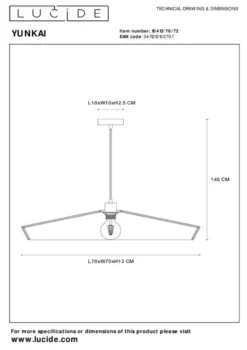 Lucide Yunkai Hanglamp
