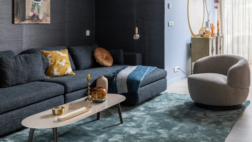 Trendhopper Cowan Blauw Vloerkleed