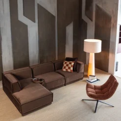 WOOOD Manu Velvet Hoekbank