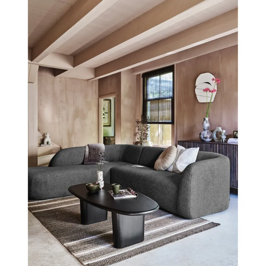 WOOOD Sloping Grey/Black Melange Hoekbank