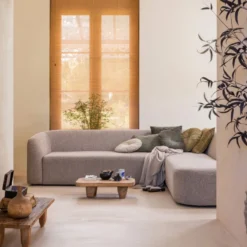 WOOOD Sloping Natural Melange Hoekbank