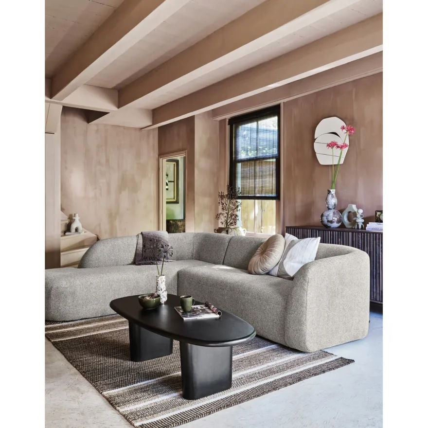 WOOOD Sloping Off White Melange Hoekbank