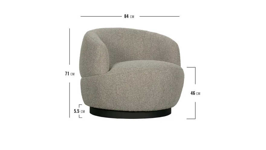 WOOOD Woolly Draaifauteuil